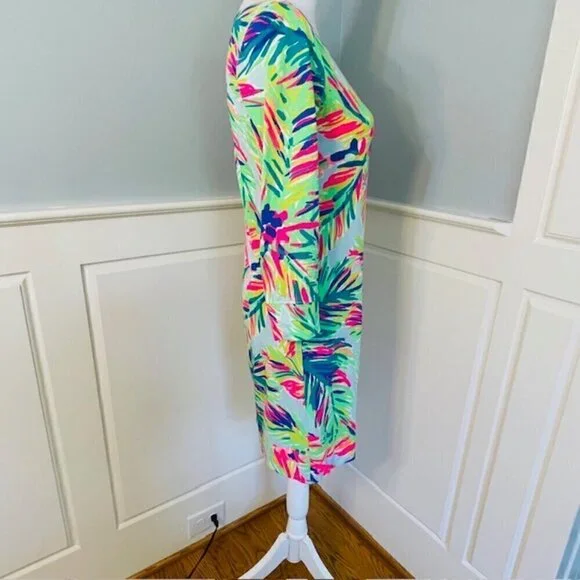 Lilly Pulitzer Marlowe Boat Neck Shift Pima Cotton Dress Green Multi XS - Picture 5 of 11